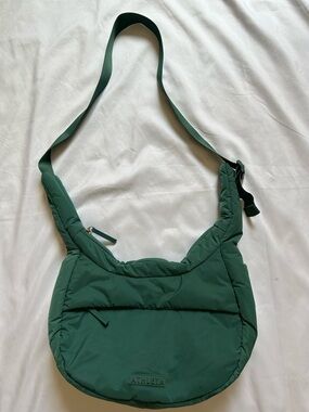 Athleta Deep Green Quilted Crossbody Bag